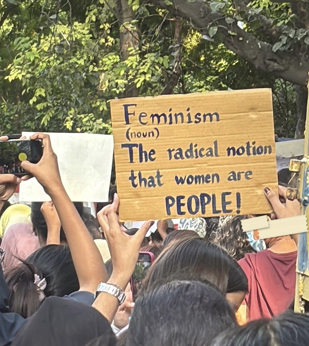 From The LSR and Delhi University women's safety protests, photographed at Delhi. In the Democracy by Design archive.