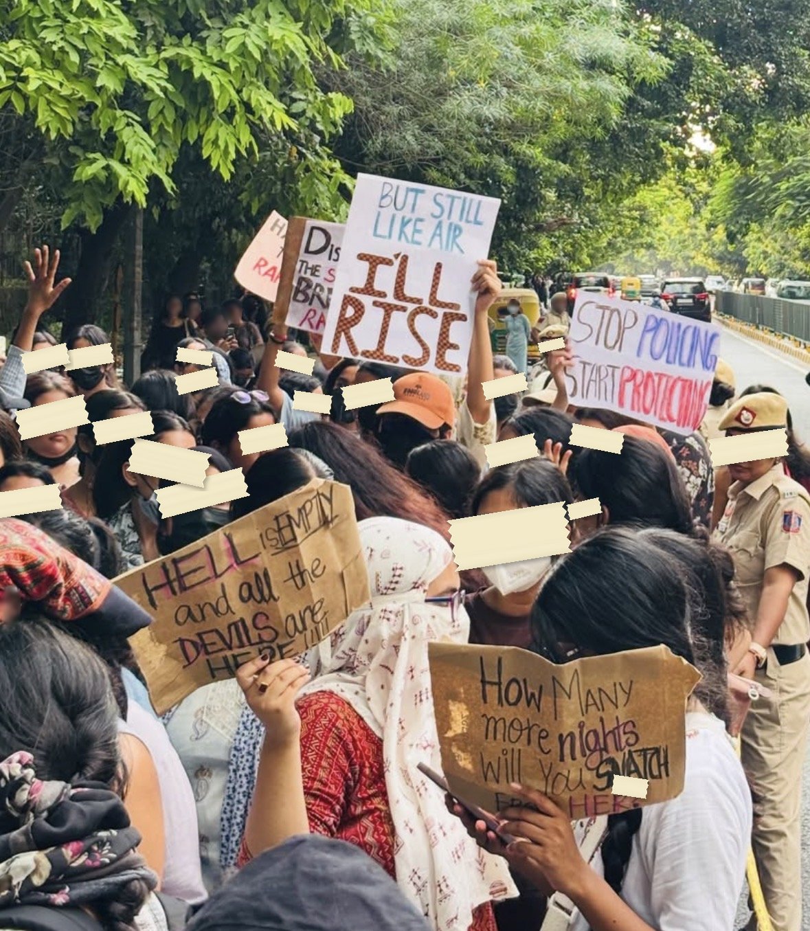 From The LSR and Delhi University women's safety protests, photographed at Delhi. In the Democracy by Design archive.