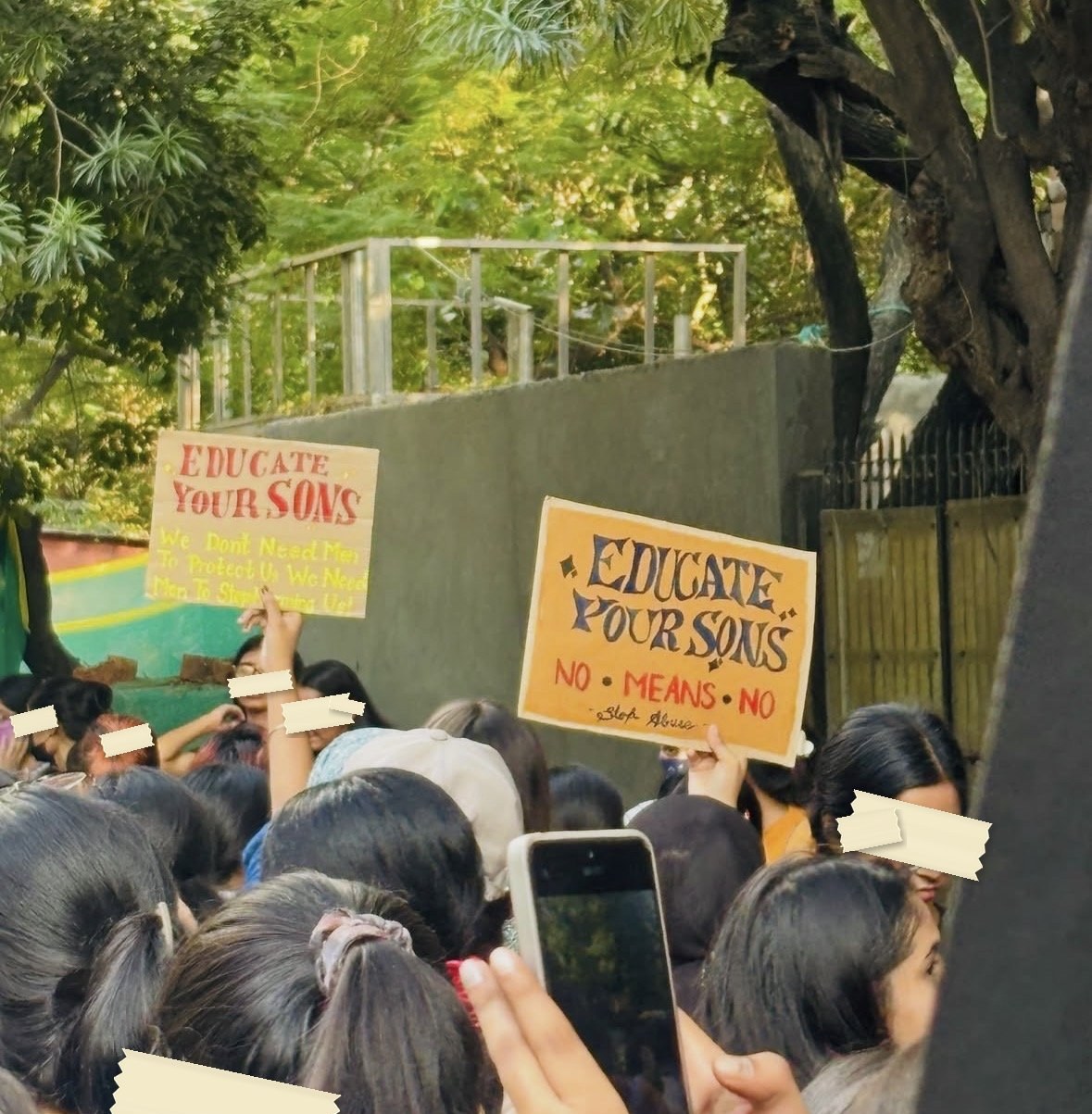 From The LSR and Delhi University women's safety protests, photographed at Delhi. In the Democracy by Design archive.