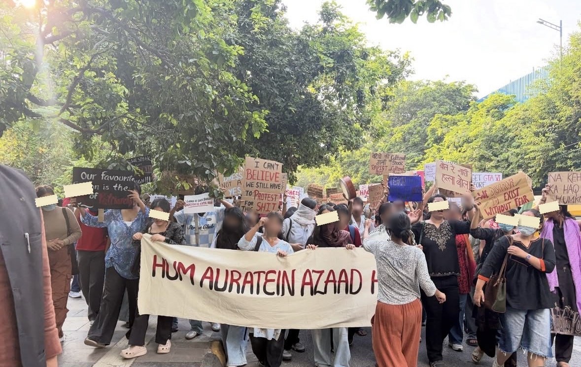 From The LSR and Delhi University women's safety protests, photographed at Delhi. In the Democracy by Design archive.
