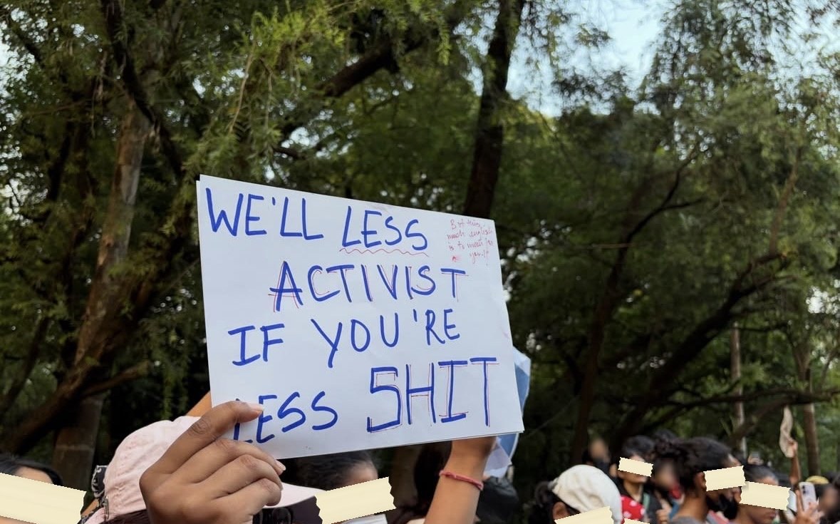 From The LSR and Delhi University women's safety protests, photographed at Delhi. In the Democracy by Design archive.