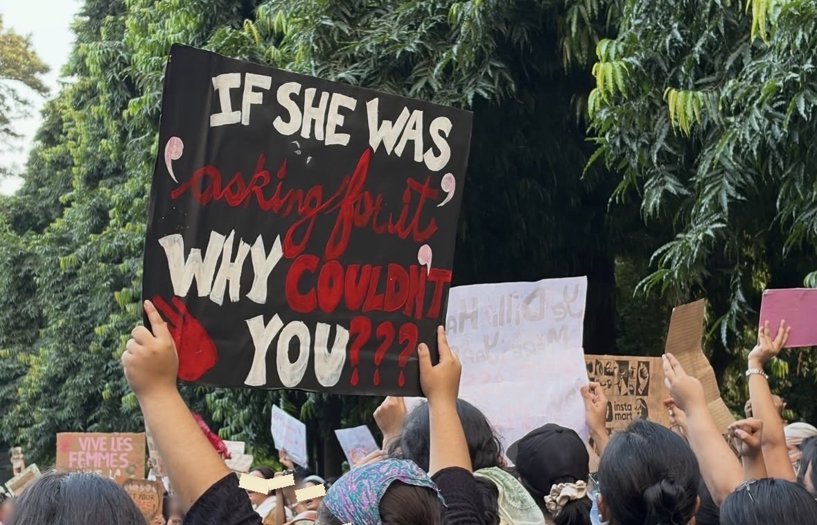From The LSR and Delhi University women's safety protests, photographed at Delhi. In the Democracy by Design archive.