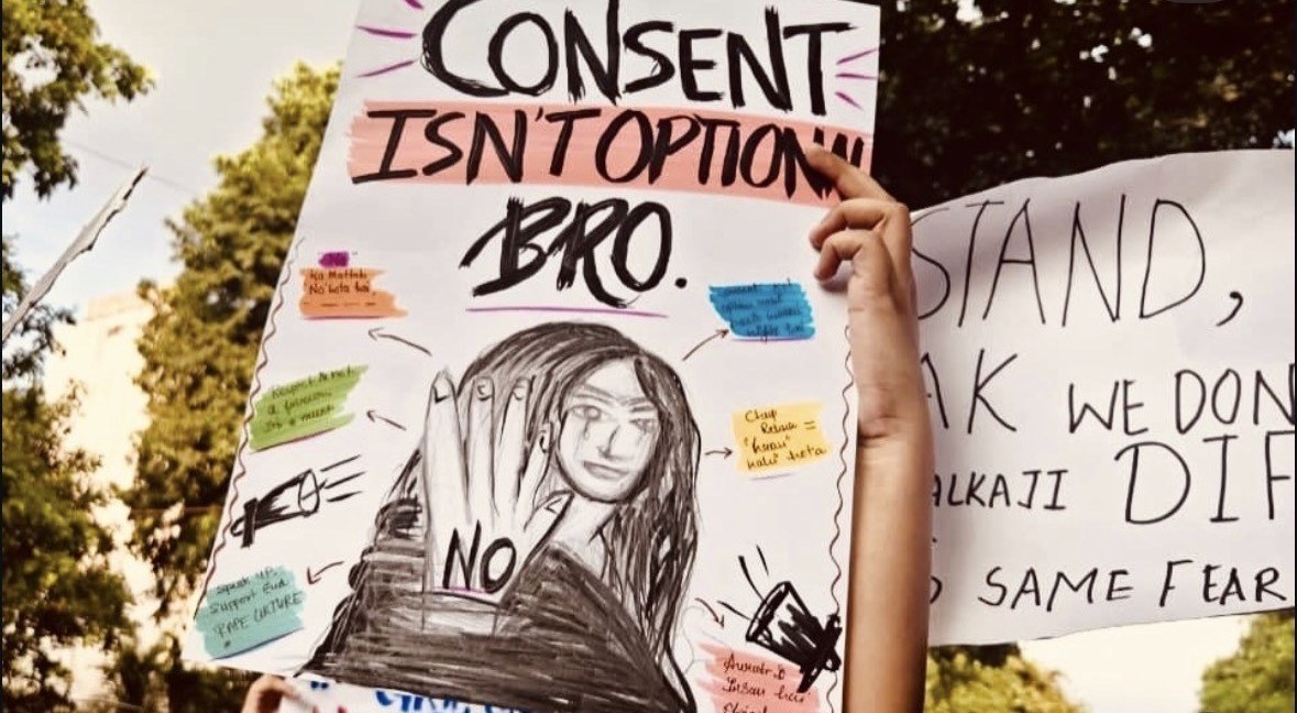 From The LSR and Delhi University women's safety protests, photographed at Delhi. In the Democracy by Design archive.
