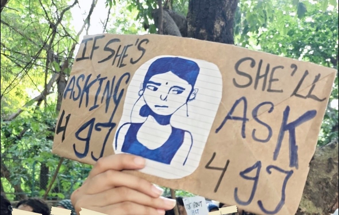 From The LSR and Delhi University women's safety protests, photographed at Delhi. In the Democracy by Design archive.