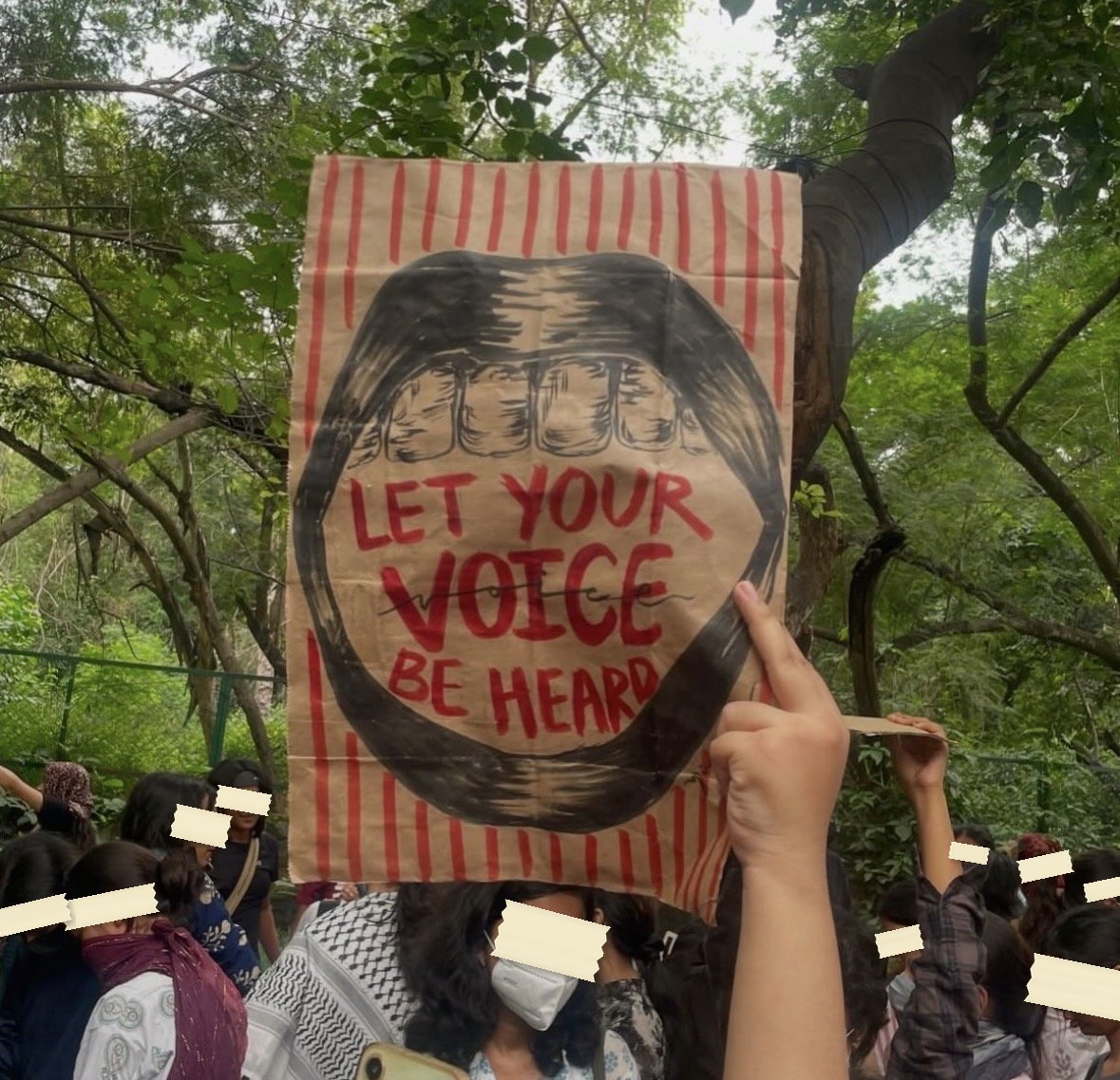 From The LSR and Delhi University women's safety protests, photographed at Delhi. In the Democracy by Design archive.