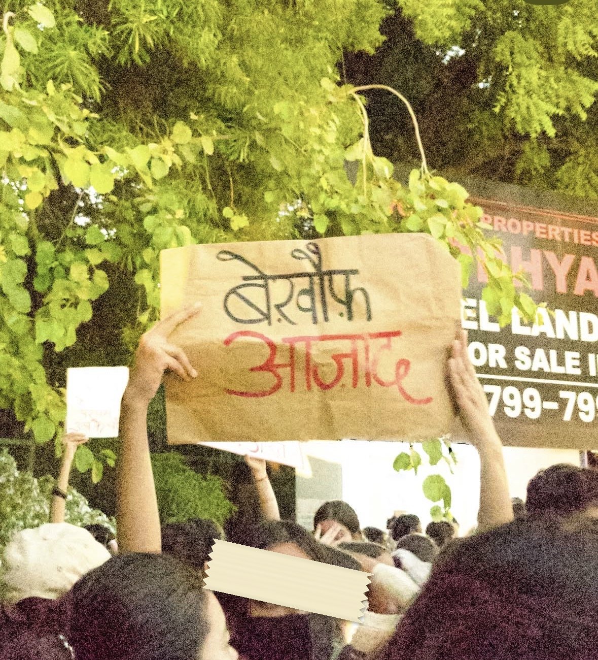 From The LSR and Delhi University women's safety protests, photographed at Delhi. In the Democracy by Design archive.
