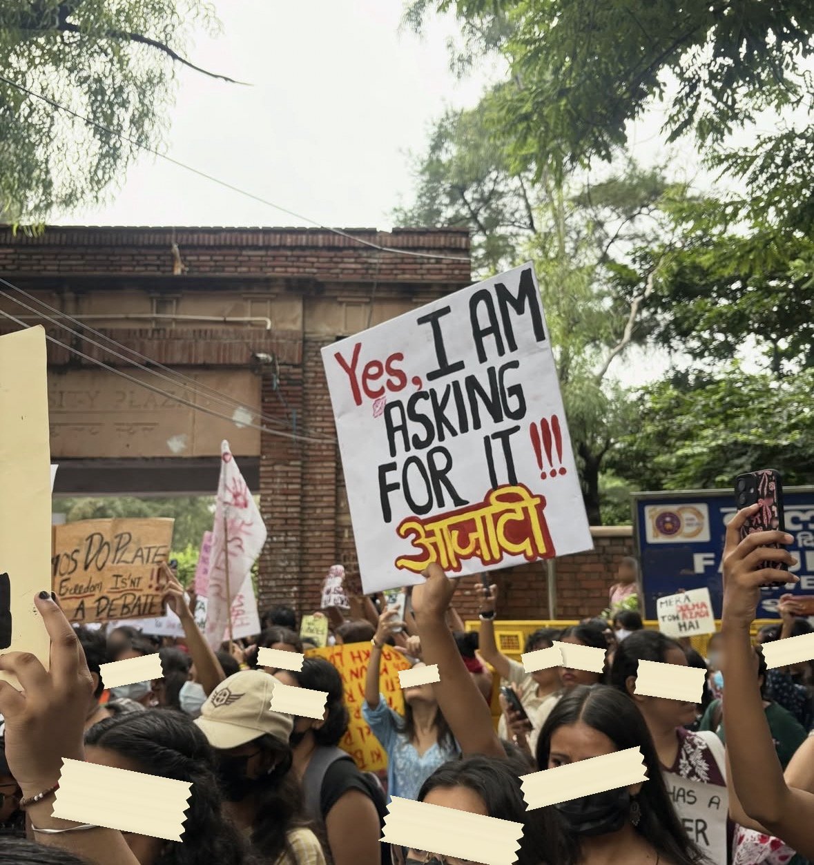 From The LSR and Delhi University women's safety protests, photographed at Delhi. In the Democracy by Design archive.