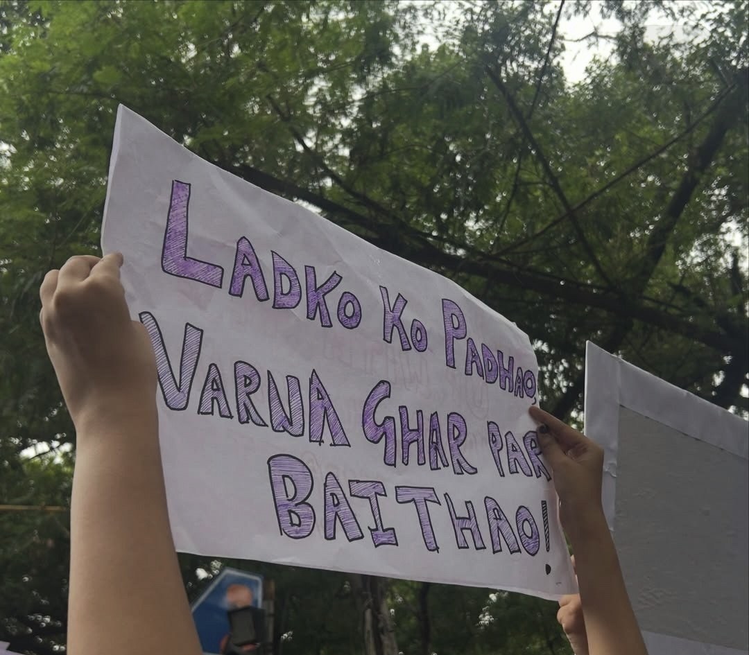 From The LSR and Delhi University women's safety protests, photographed at Delhi. In the Democracy by Design archive.