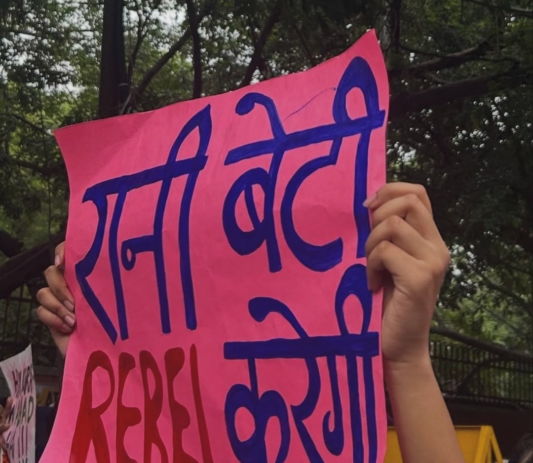 From The LSR and Delhi University women's safety protests, photographed at Delhi. In the Democracy by Design archive.