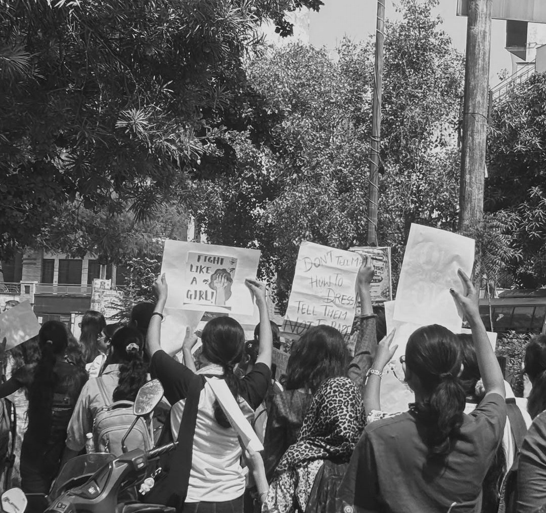 From The LSR and Delhi University women's safety protests, photographed at Delhi. In the Democracy by Design archive.
