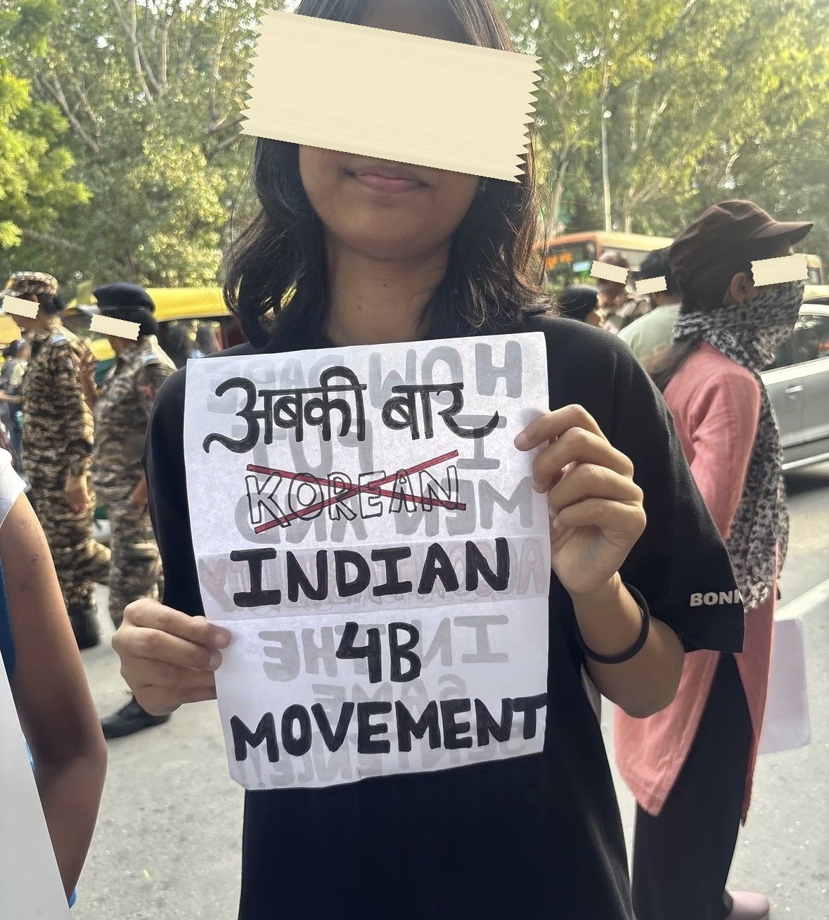 From The LSR and Delhi University women's safety protests, photographed at Delhi. In the Democracy by Design archive.