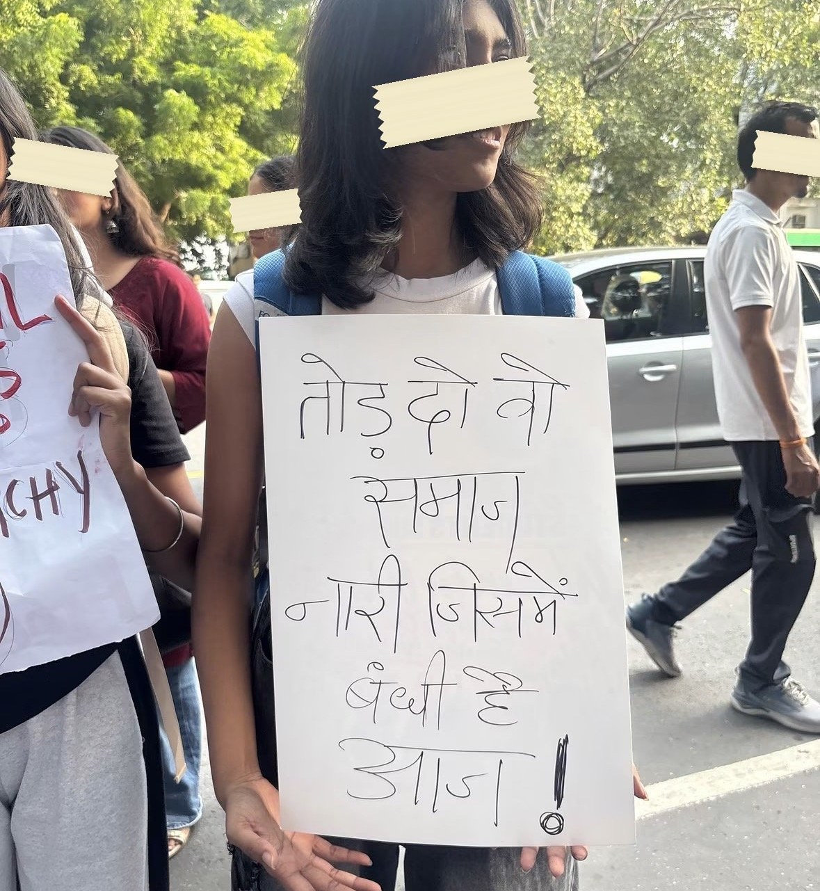 From The LSR and Delhi University women's safety protests, photographed at Delhi. In the Democracy by Design archive.