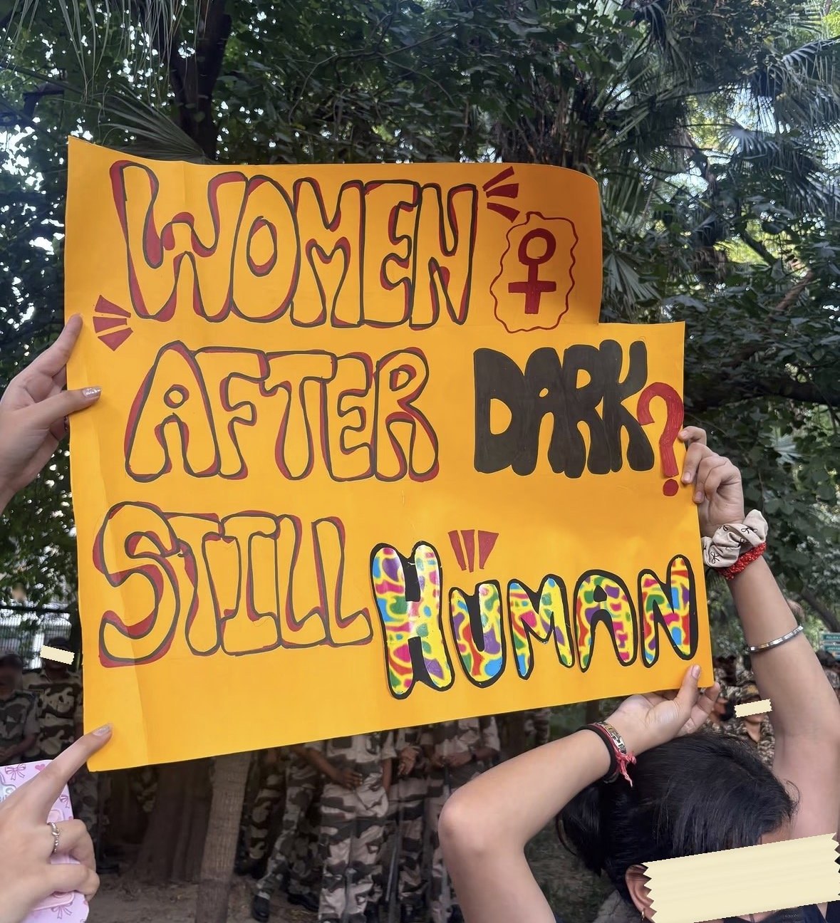 From The LSR and Delhi University women's safety protests, photographed at Delhi. In the Democracy by Design archive.
