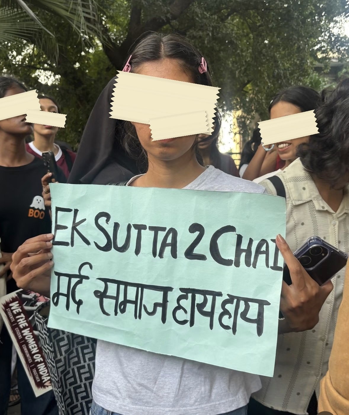 From The LSR and Delhi University women's safety protests, photographed at Delhi. In the Democracy by Design archive.