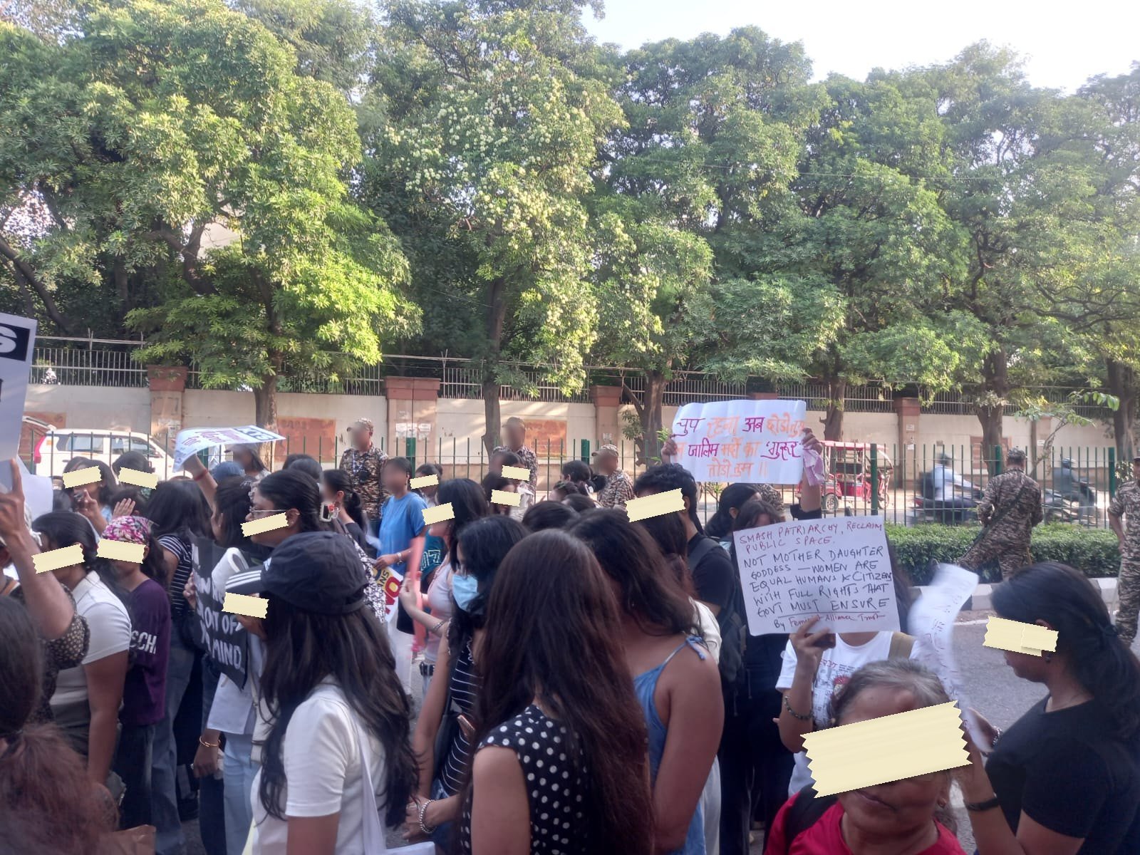 From The LSR and Delhi University women's safety protests, photographed at Delhi. In the Democracy by Design archive.
