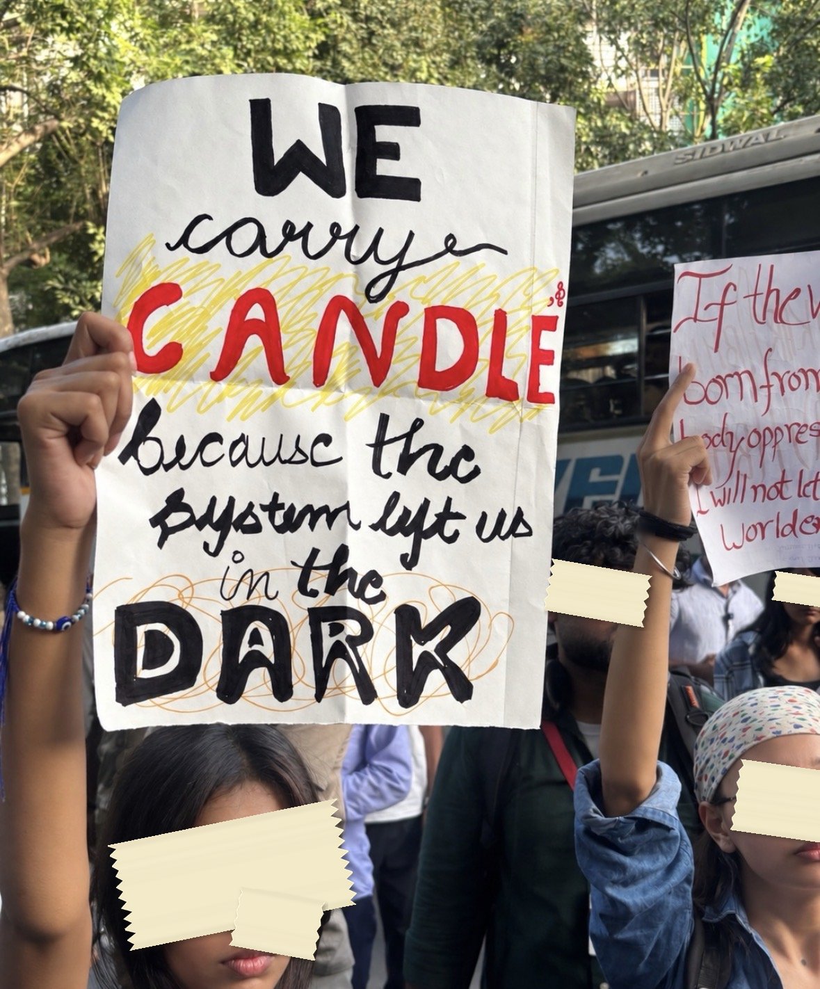 From The LSR and Delhi University women's safety protests, photographed at Delhi. In the Democracy by Design archive.