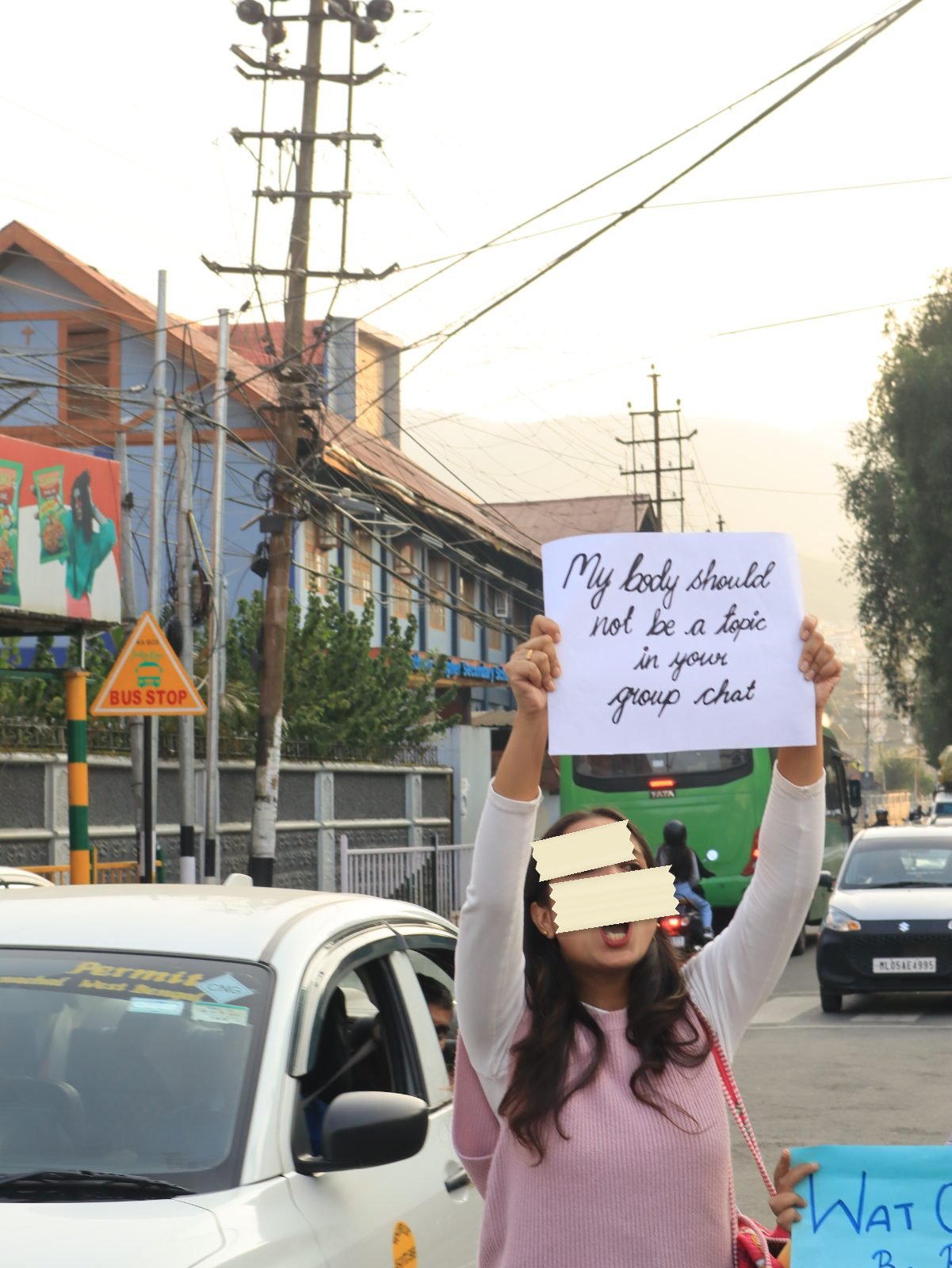 From The LSR and Delhi University women's safety protests, photographed at Don Bosco Square, Shillong. In the Democracy by Design archive.