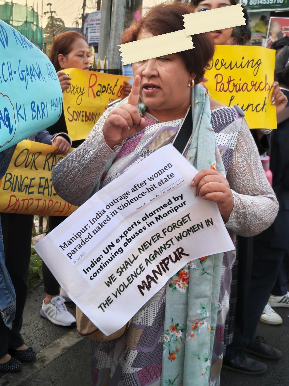 From The LSR and Delhi University women's safety protests, photographed at Don Bosco Square, Shillong. In the Democracy by Design archive.
