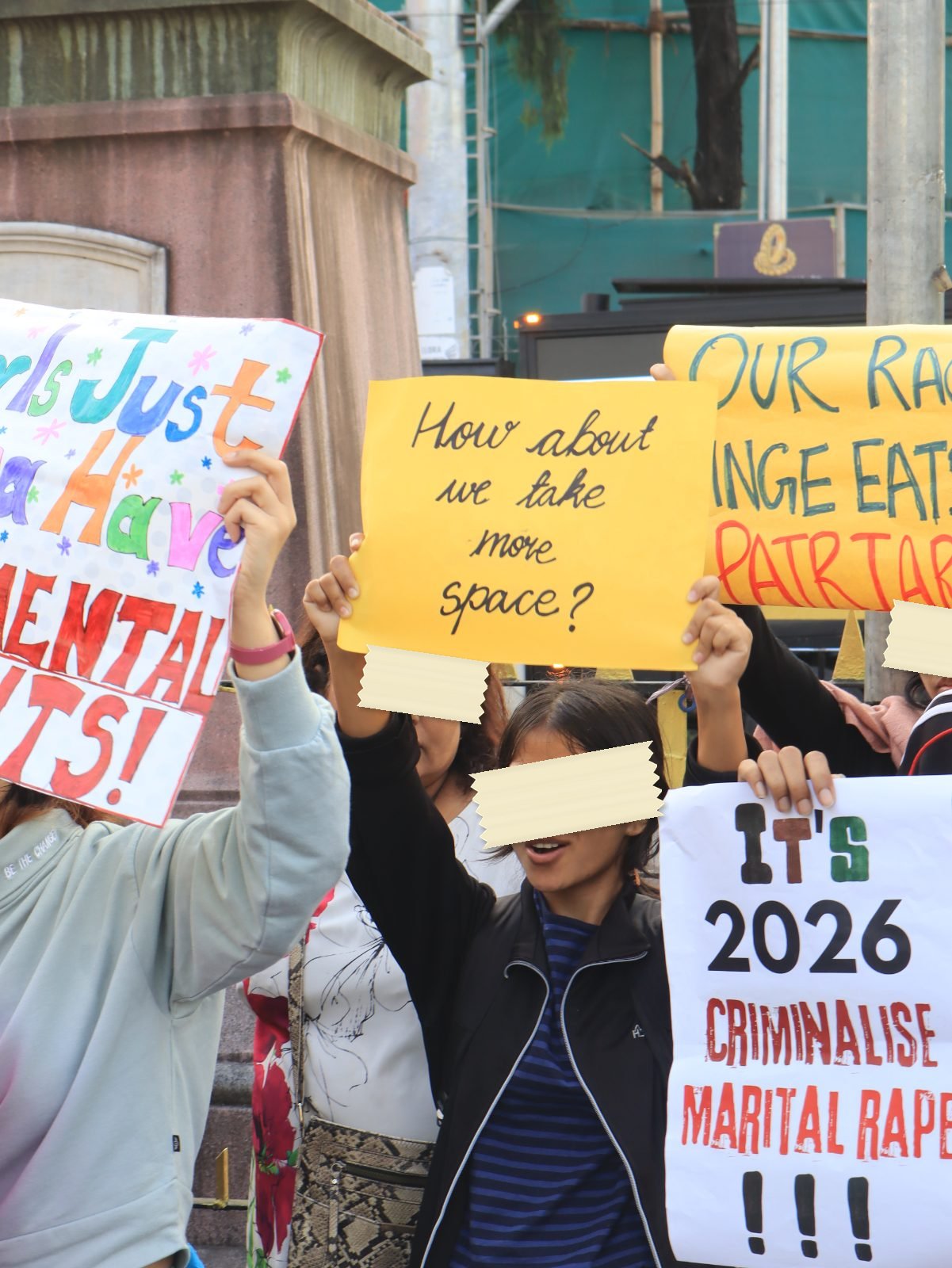 From The LSR and Delhi University women's safety protests, photographed at Don Bosco Square, Shillong. In the Democracy by Design archive.