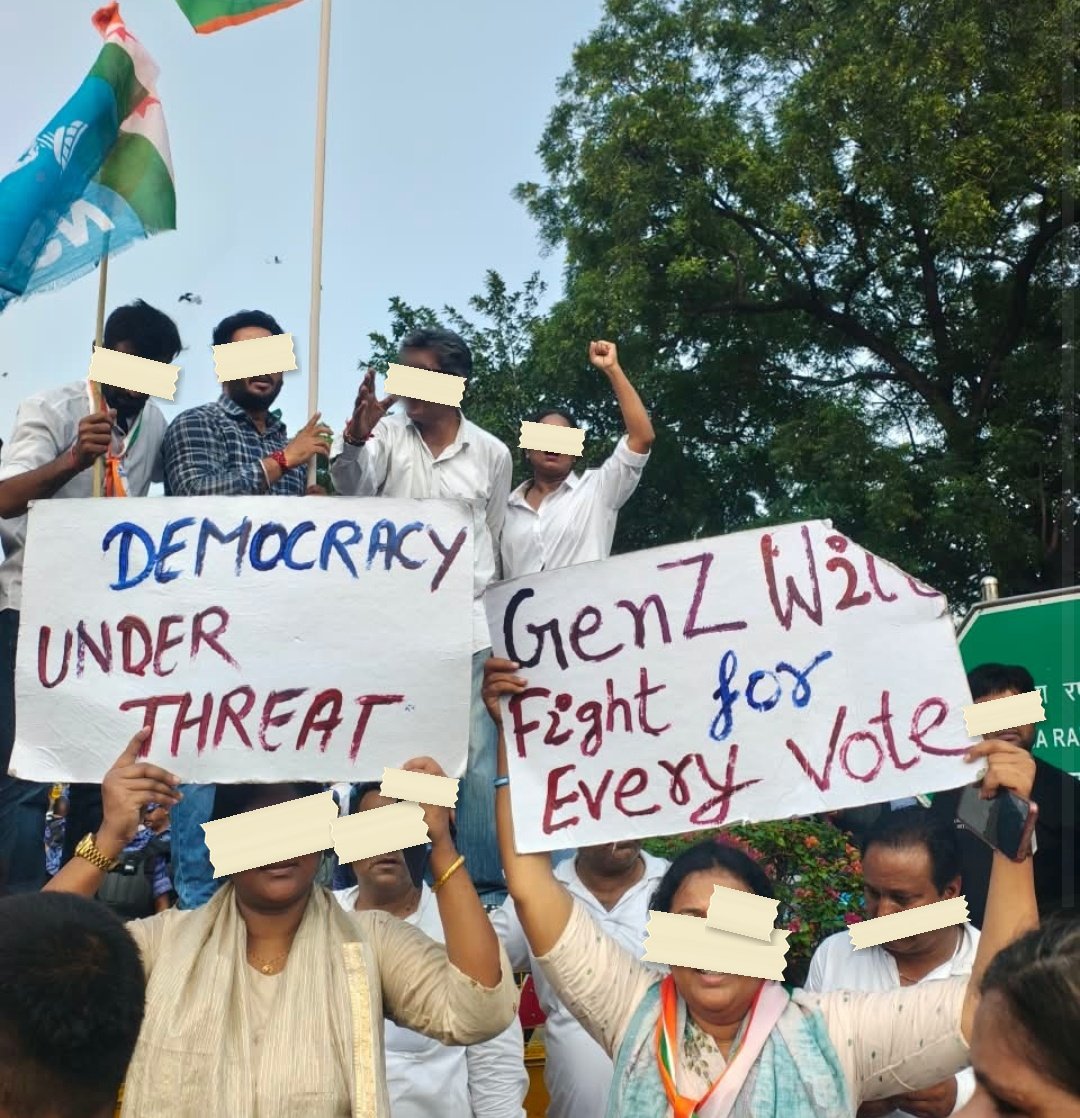 From The 'One Protest' march to the Supreme Court, photographed at New Delhi. In the Democracy by Design archive.