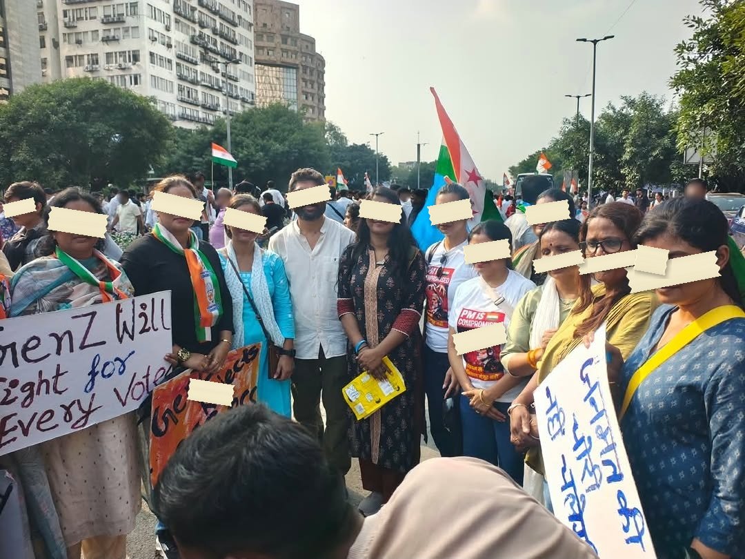 From The 'One Protest' march to the Supreme Court, photographed at New Delhi. In the Democracy by Design archive.