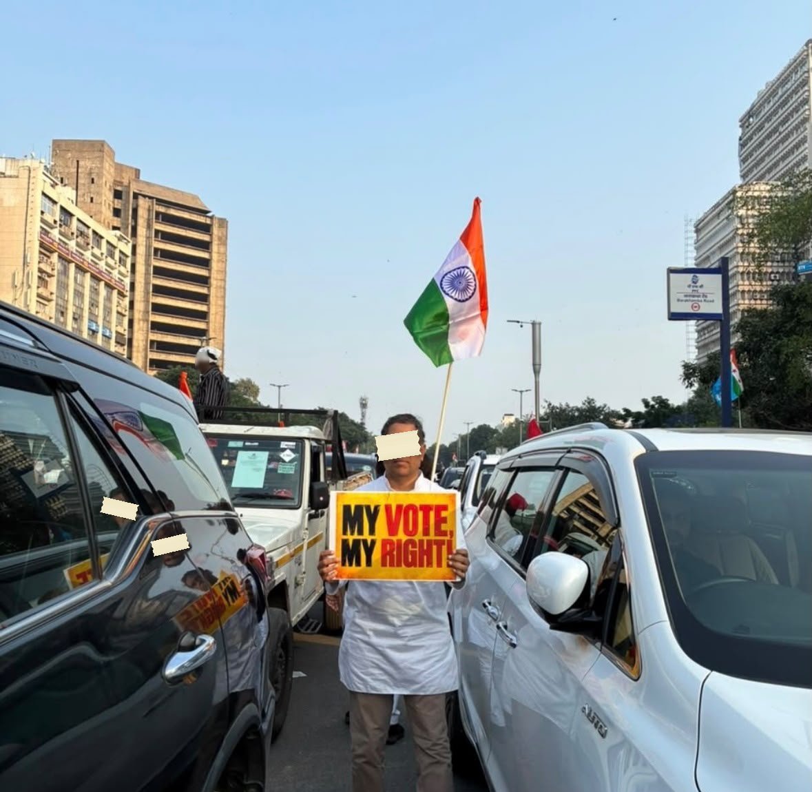From The 'One Protest' march to the Supreme Court, photographed at New Delhi. In the Democracy by Design archive.