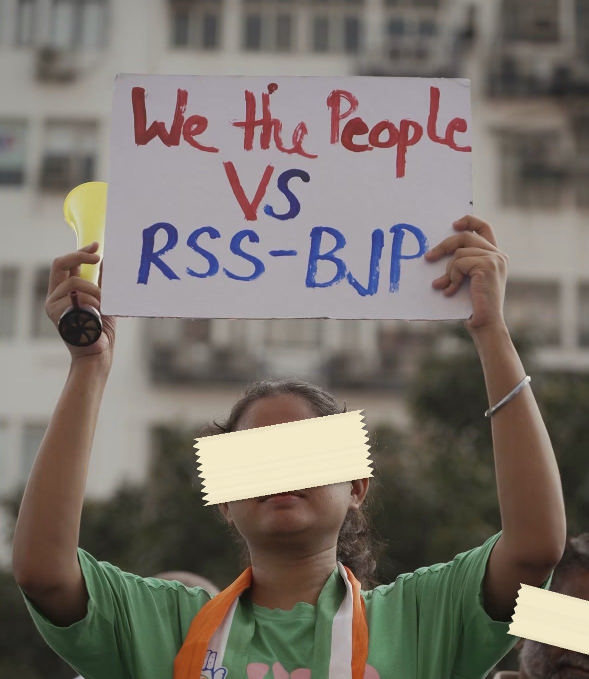 From The 'One Protest' march to the Supreme Court, photographed at Delhi. In the Democracy by Design archive.