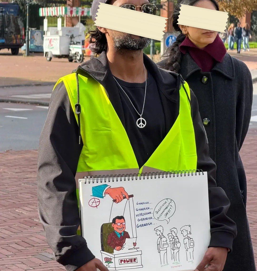 From The SIR and 'vote chori' protests abroad, photographed at The Hague, Netherlands. In the Democracy by Design archive.